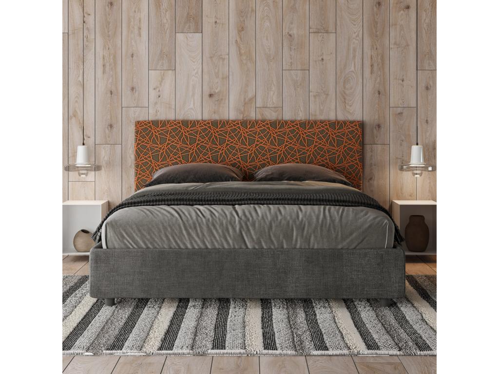 Bed with upholstered slatted base 160x190 Ventoriq fabric 04 Ventoriq VSWY13040