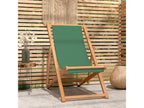 Folding Beach Chair Solid Teak Wood Green MKTM96825