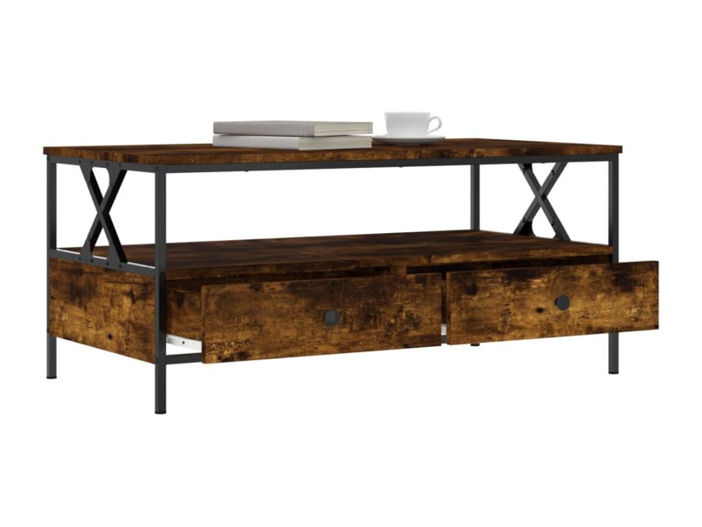 Smoked oak coffee table 100x51x45 cm engineered wood MTRH15780
