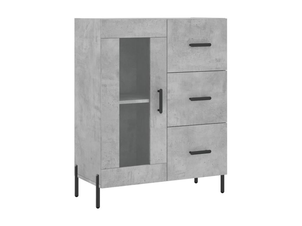 High sideboard, concrete grey, 69.5x34x180 cm, engineered wood, ZKTB19284