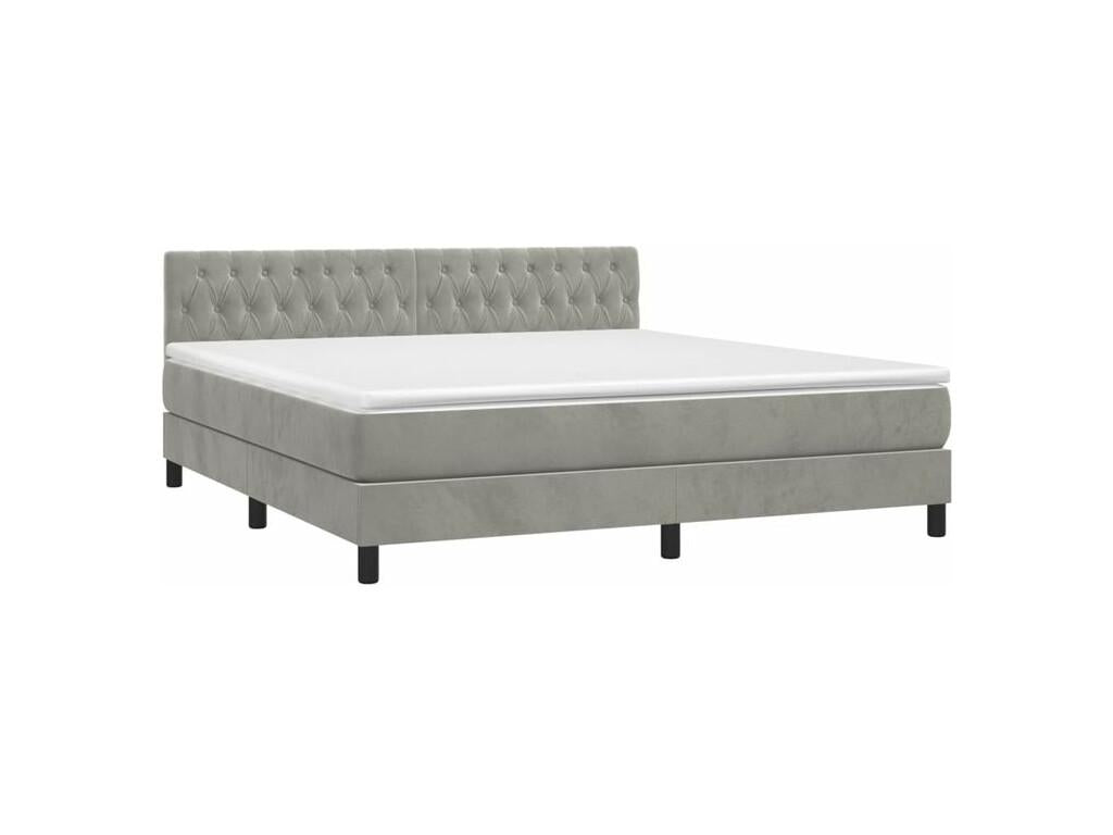 Lumenao bed base with LED mattress, light grey, 160x200 cm, JLSB56810