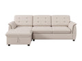 3-seater corner sofa - linen fabric - footstool with storage - Beige CNNC26837