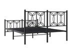 Metal bed frame with headboard/footboard, black, 135x190 cm JHNP31172