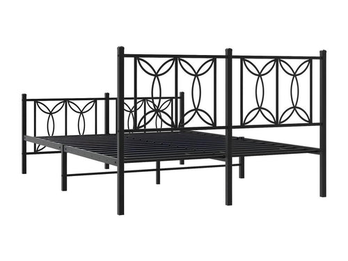 Metal bed frame with headboard/footboard, black, 135x190 cm JHNP31172