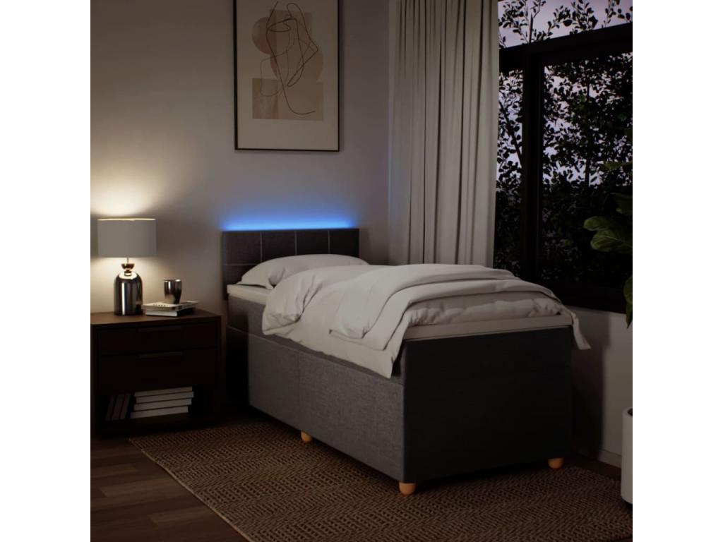 Lumenao bed base with Lumenao mattress 90x190 cm Fabric RKFT93850