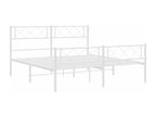 Metal bed frame without mattress and white bed legs, 140x190 cm, PPUC24415