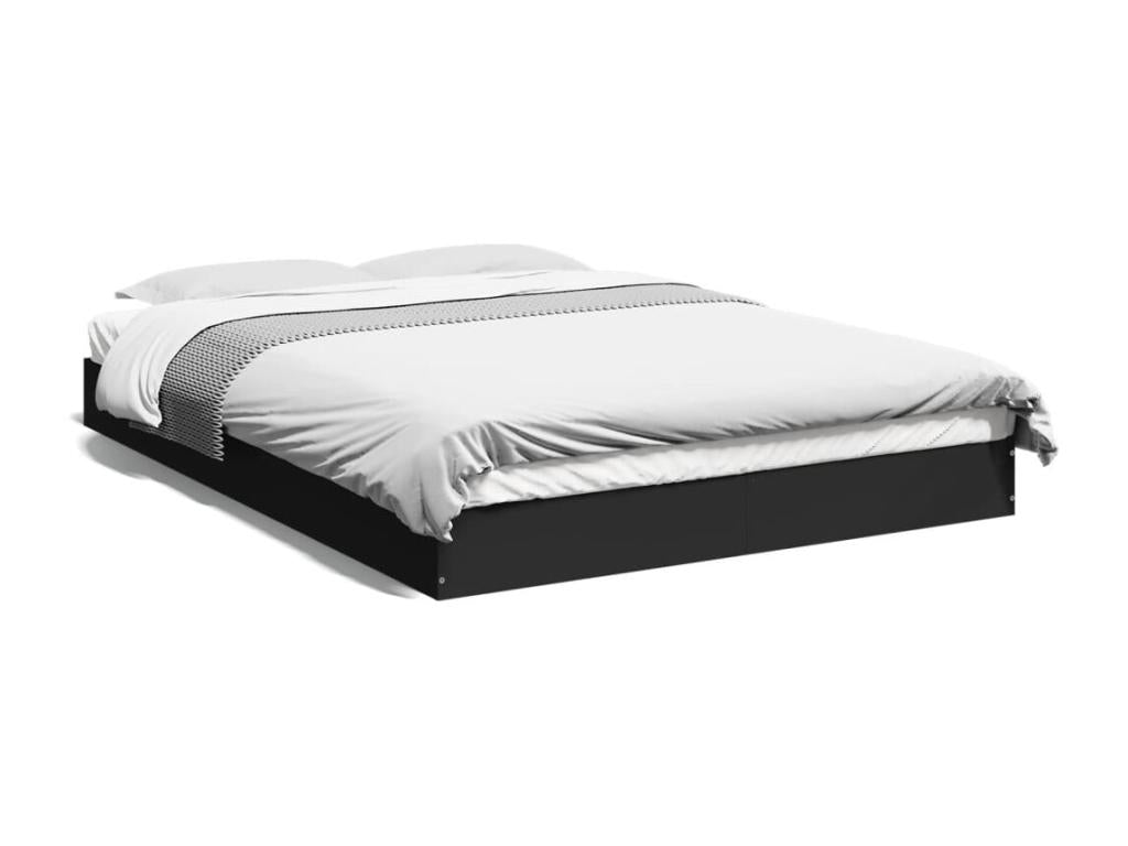 Black engineered wood bed frame without mattress, 120x190 cm