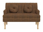 Bench with brown cushions 113x64.5x75.5 faux suede leather HNKT91487