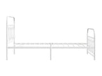 Metal bed frame with white headboard/footboard 100x200cm WQVB93744