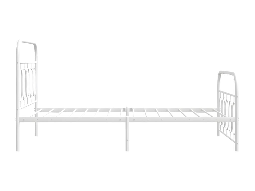 Metal bed frame with white headboard/footboard 100x200cm WQVB93744