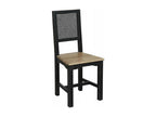 Set of 2 Wooden Chairs with Wooden Seats and Black Cane Backs - Lumenao WQLX87741