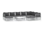 10-piece garden furniture set with cushions, white steel, EGKL13675
