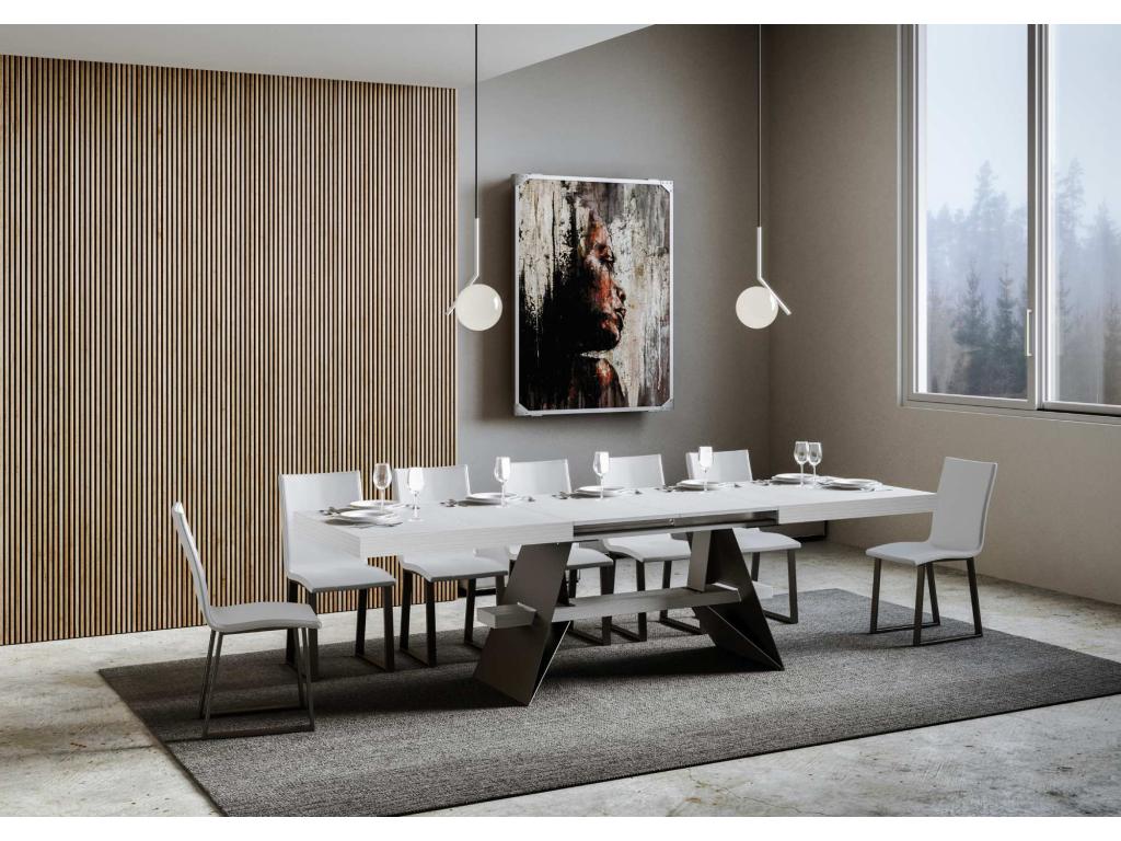 Baita Extendable Table 90x160/264 cm White Ash with Anthracite Frame WGUD60676