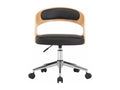 Swivel office chair, black, bent wood and faux leather, TNDU16738