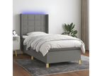 Lumenao bed base with LED mattress, dark grey, 80x200cm, fabric BUWM78894