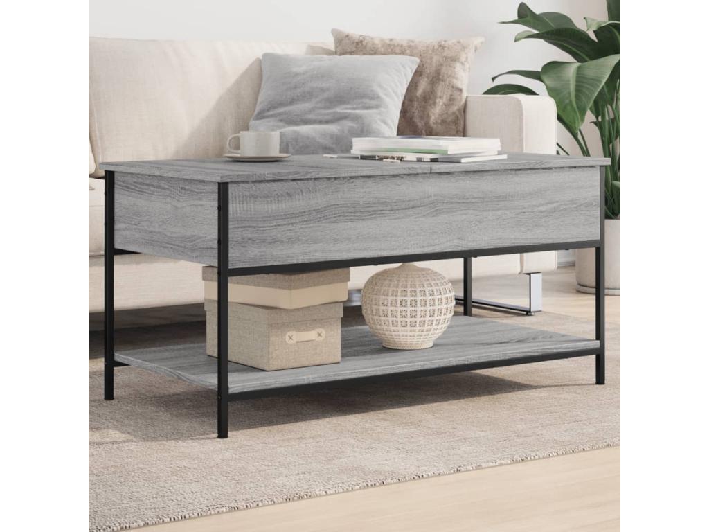 Lumenao coffee table, grey, 100x50x50 cm, engineered wood and metal, SESD90479