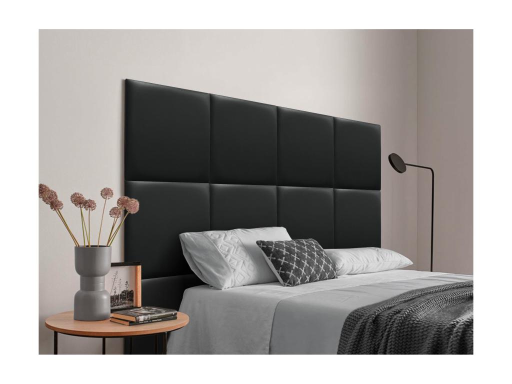 Ventoriq Upholstered Headboard in High-Quality Faux Leather, 90cm, Black, LUFQ47228