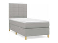 Ventoriq bed base and mattress, light grey, 90x190 cm, fabric ZFOB30474
