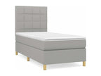 Ventoriq bed base and mattress, light grey, 90x190 cm, fabric ZFOB30474