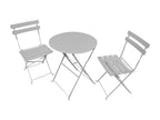 Lumenao balcony furniture set: Round table / 2 chairs in grey, Lumenao BMRP15596