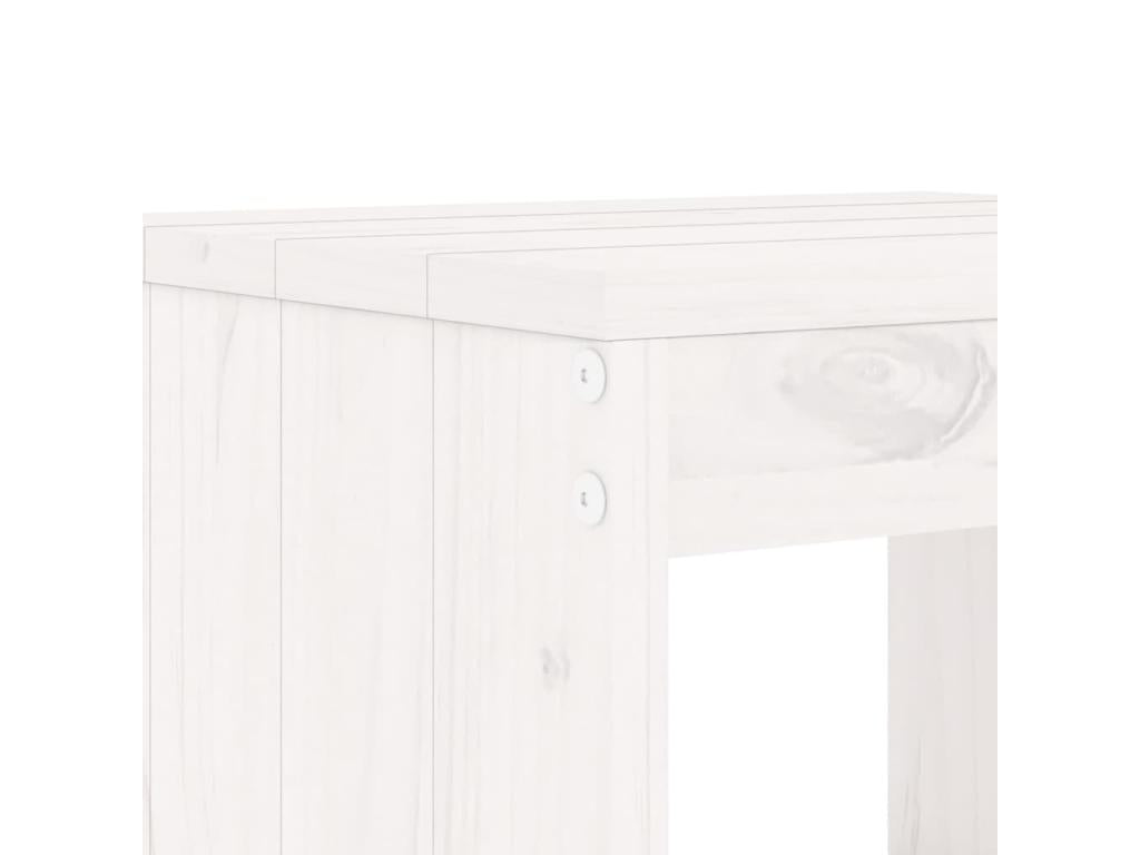 3-piece garden bar set, white, solid pine wood, OUL15462