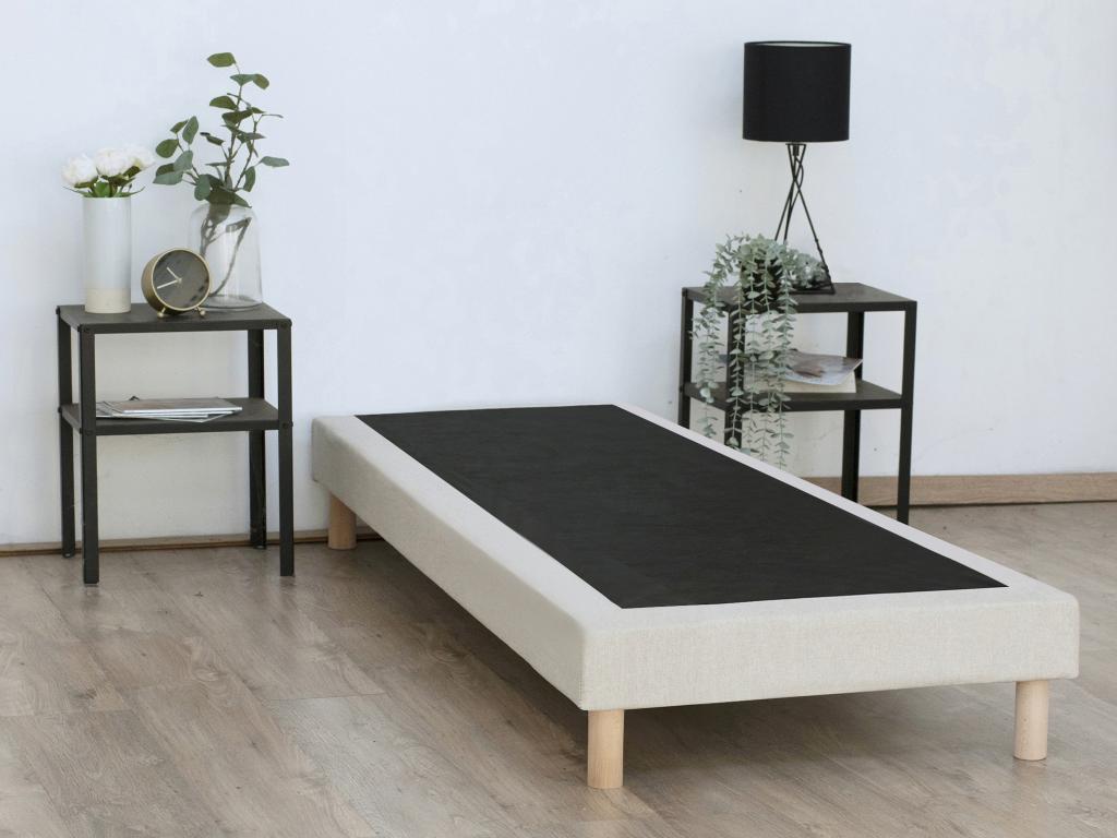 Upholstered decorative bed base 90x190 cm - Beige - Lumenao EPKJ63444