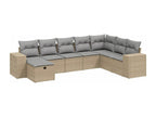 Lumenao 8-piece garden furniture set with cushions, beige woven resin GLML78157