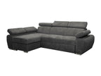 Lumenao 192 Corner Sofa Grey with Sleeping Function and Bed Box 255x170x85cm TJWX23862