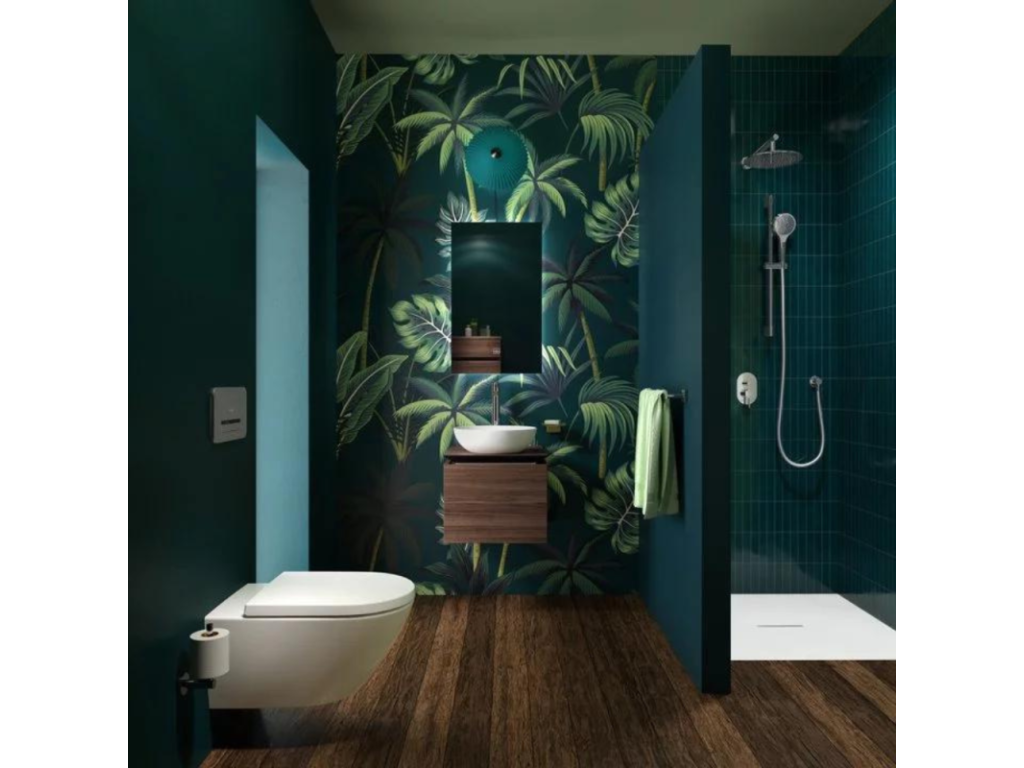 Lumenao white wall-hung toilet with rim and seat BVGC51261