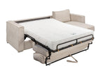 Lumenao convertible and reversible corner sofa in beige corduroy - 140 cm sleeping area - 18 cm mattress Lumenao FTVB73621