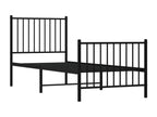 Metal bed frame with headboard and footboard, black, 75x190 LTOA89380