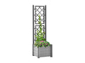 Planter with trellis 43x43x142 cm PP Stone Grey HNLO06477