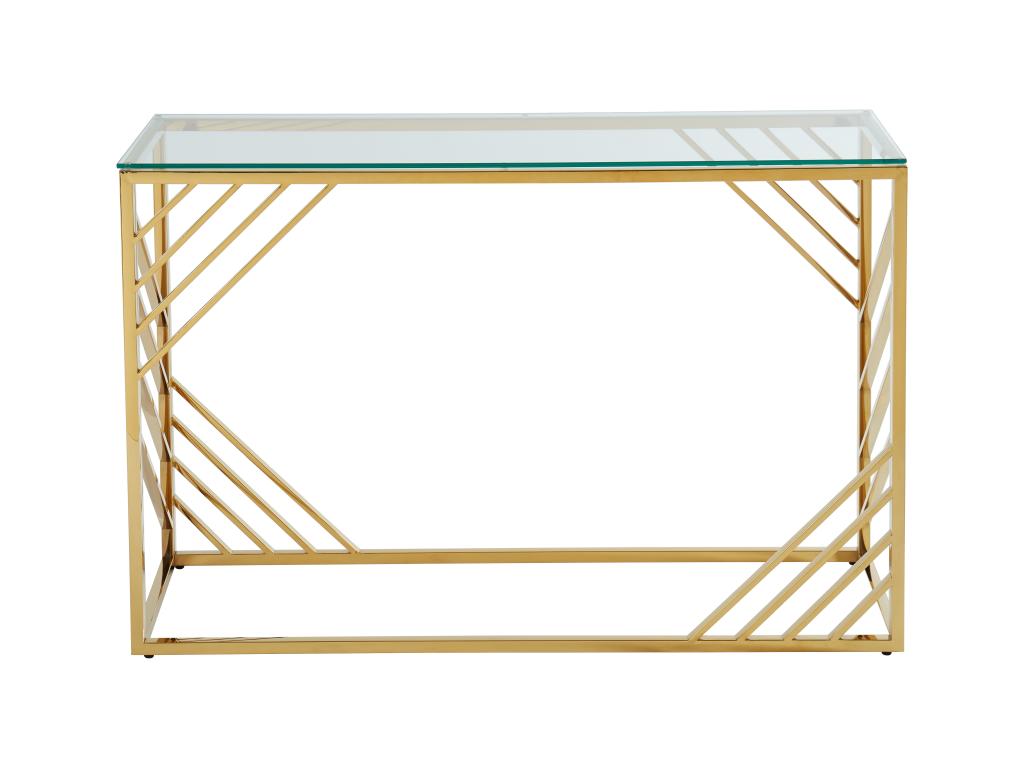 Console table in tempered glass and stainless steel - Gold - Lumenao NZXV69184
