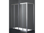Shower Enclosure 150x80 cm Height 200cm 1 Fixed Glass Panel - 4 Central Crystals, Transparent Chrome Profile GGVA25118