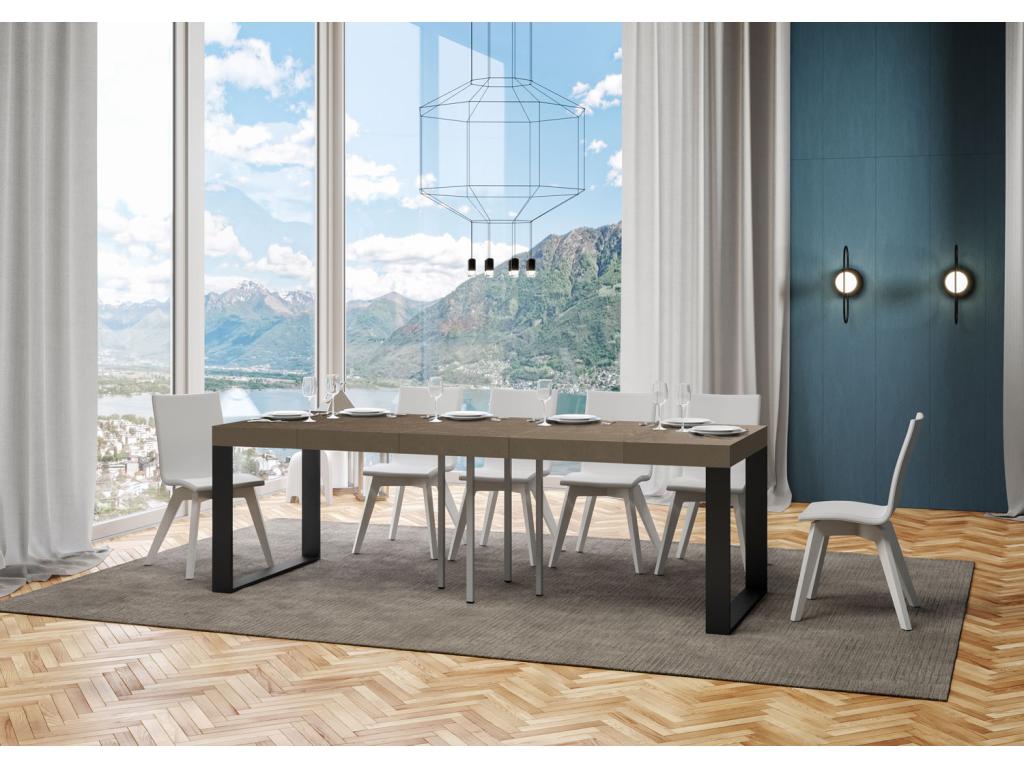 Extendable table 90x90/246 cm Tecno Premium Ventoriq anthracite legs CPKU55590