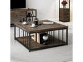 Lumenao square coffee table 90x90cm Dark wood and black metal SATX54404