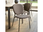 Lumenao - Set of 2 brown fabric chairs with black steel legs AUNP45165