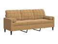3-seater sofa with decorative cushions, brown, 180 cm, velvet, MGMM22306