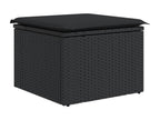 11-piece garden furniture set with cushions, black resin wicker JJMM59851