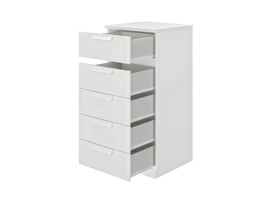 5-Drawer Chest of Drawers, White - Ventoriq MMPF76777