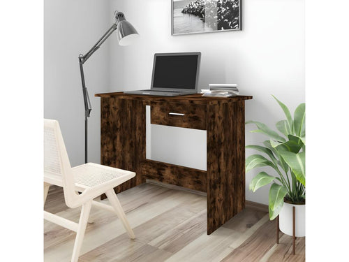 Smoked Oak Desk 100x50x76 cm Engineered Wood XWKO76219