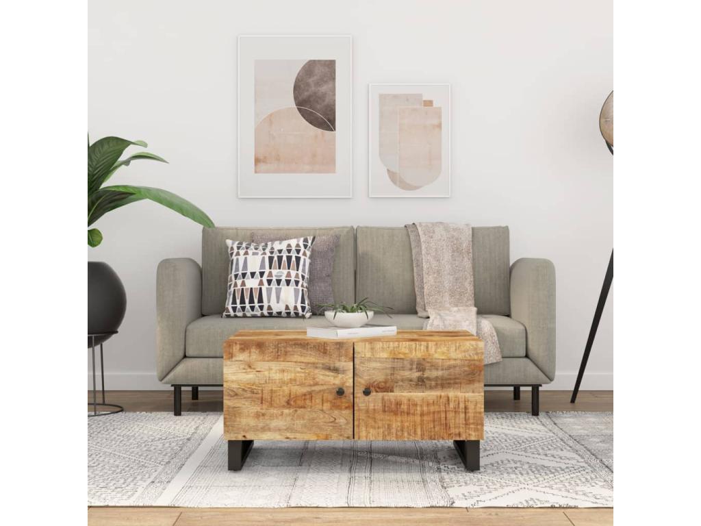 Coffee table 80x50x40 cm Solid and engineered mango wood GBCU86664