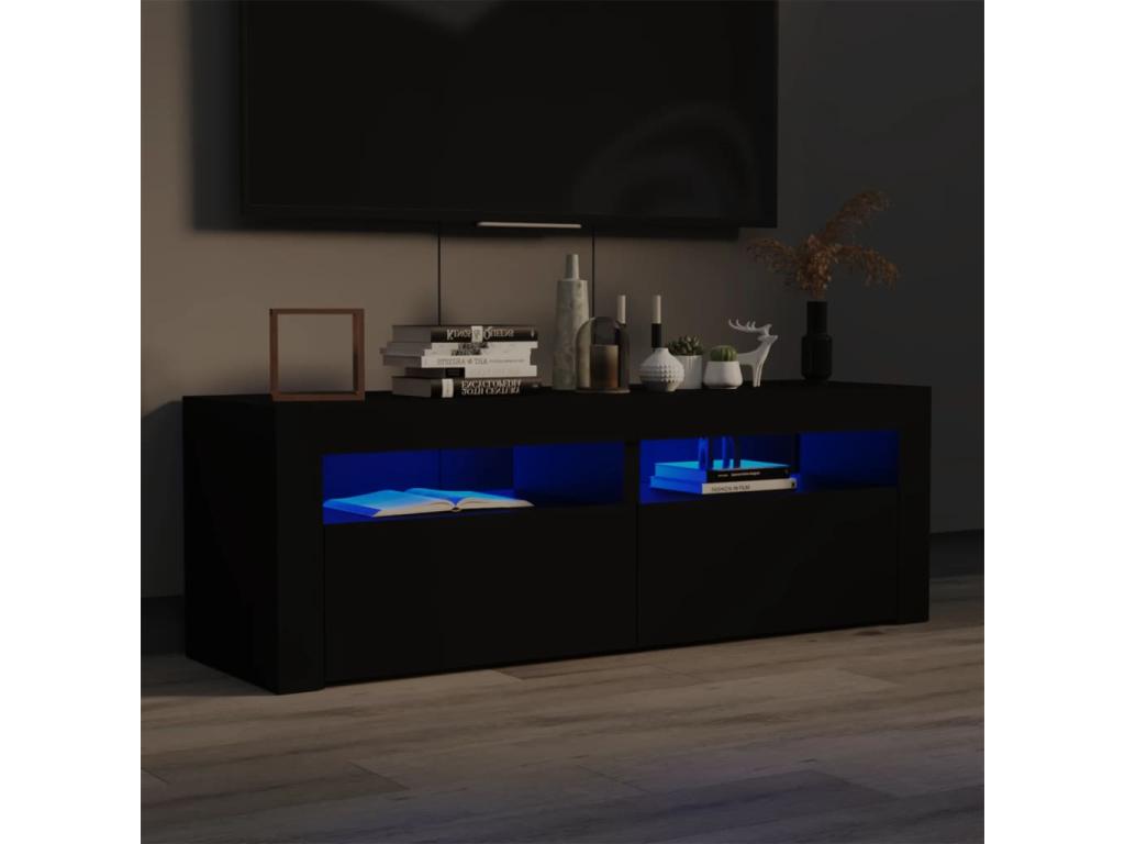 TV stand with LED vents, black, 120x35x40 cm QTER33808