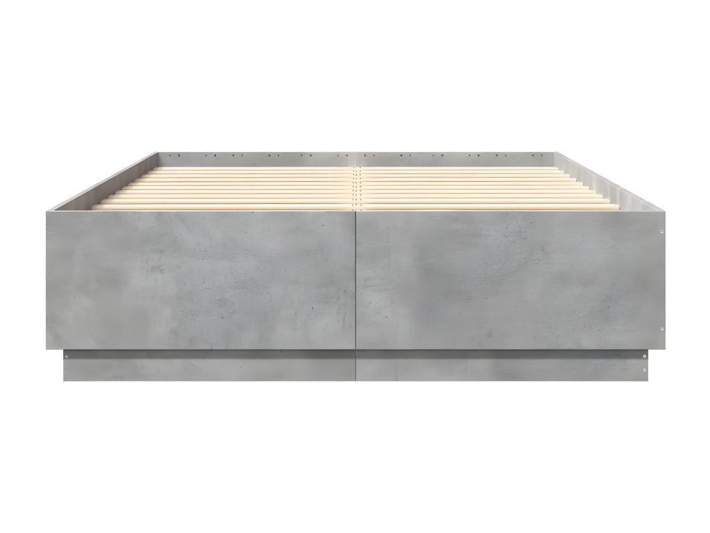 Concrete grey bed frame 160x200 cm engineered wood YHKQ14507