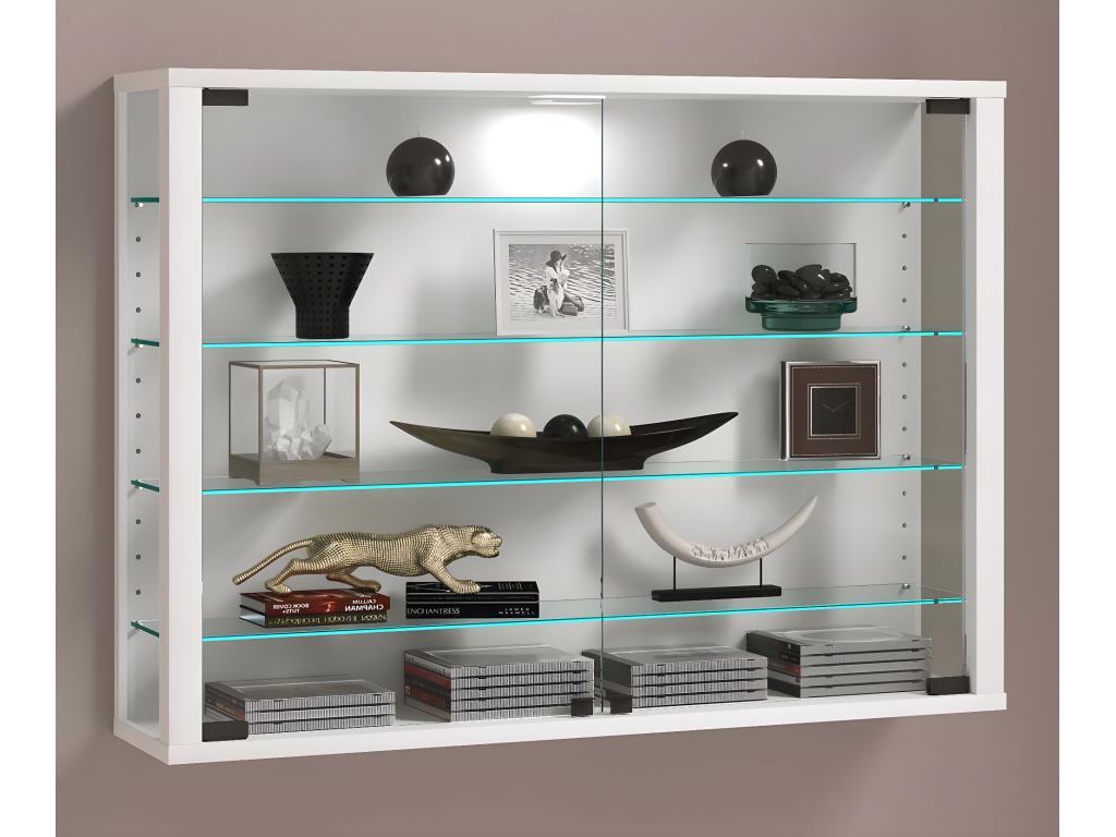 Lumenao wall-mounted display case, hanging display case, wall-mounted display case, glass display case, Lumenao L white KONB96038