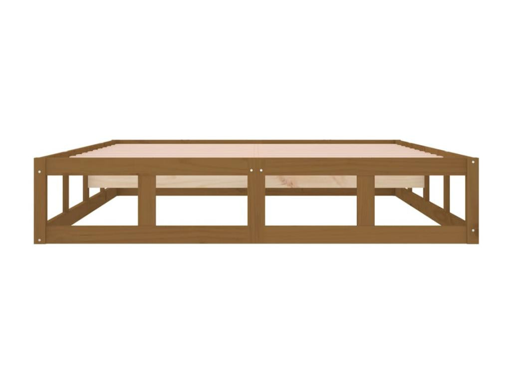 Bed frame without mattress, honey brown, 120x200 cm, solid wood, VBSB32438