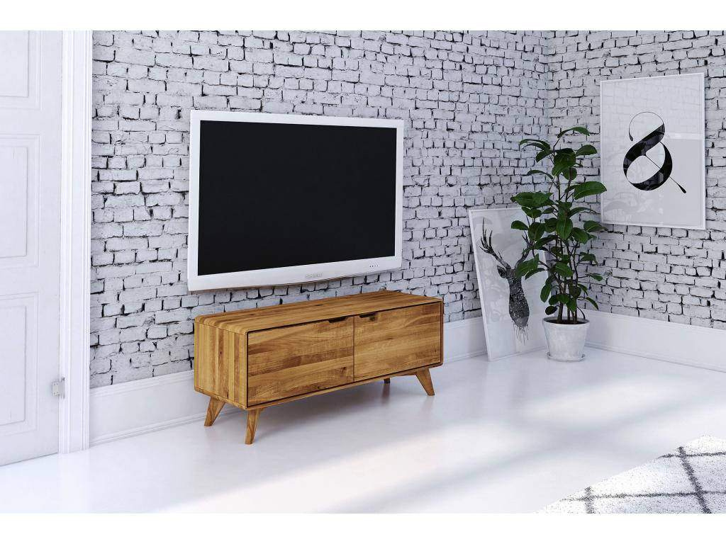 Ventoriq - TV stand with doors in natural oiled wild oak KXSN33431