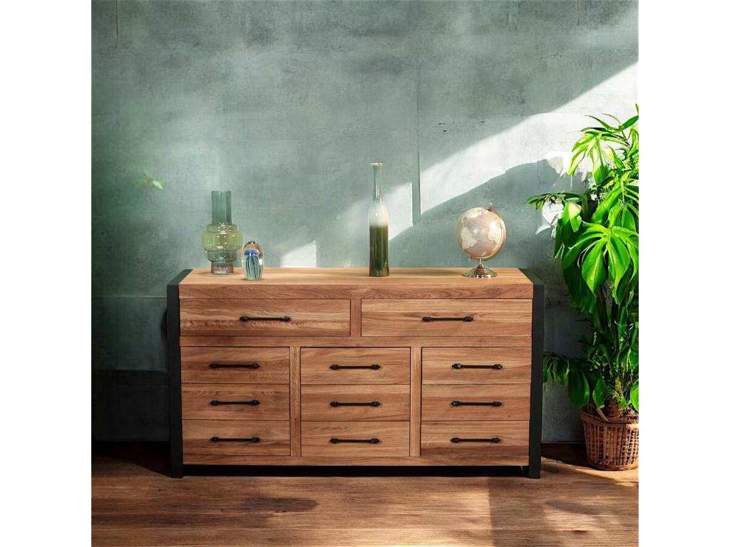 Lumenao 2 HGRL07994 Oiled Oak Sideboard with 3 Doors and 2 Drawers