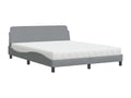 Bed with light grey mattress 160x200 cm fabric BYLQ41509