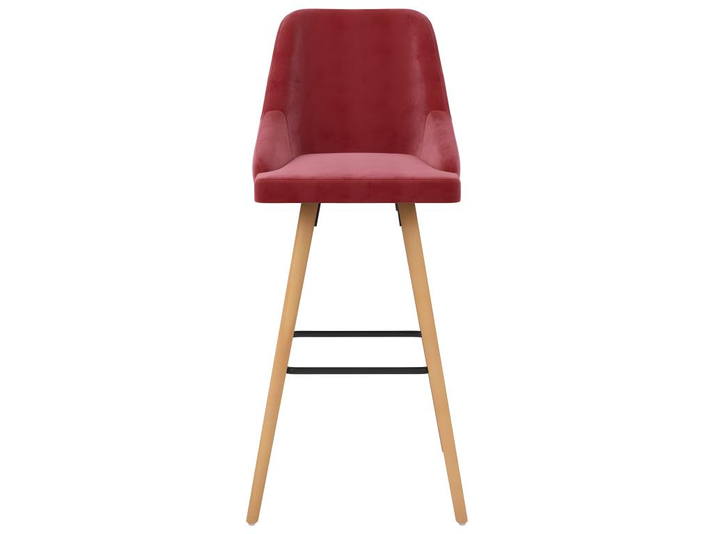 Set of 2 bar stools, burgundy red velvet ESWK32483